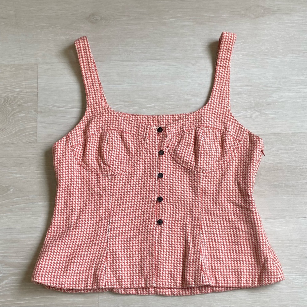 Mara Hoffman Orange and Cream Corset Tank US 12